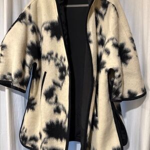 Zara Cream and black wool like jacket